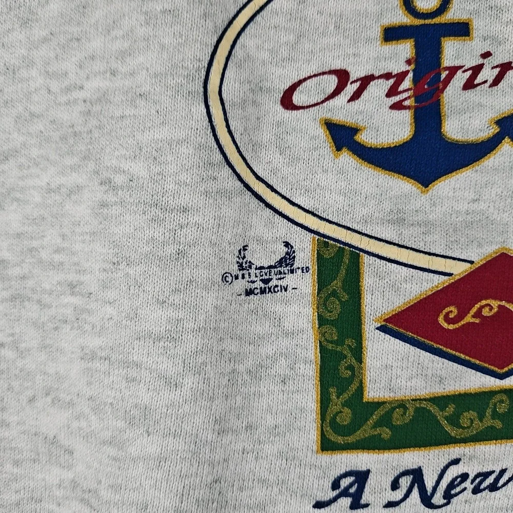 Vintage Vancouver Canada Sweatshirt Men Large Nautical Anchor Sailboat 90s - Picture 4 of 8